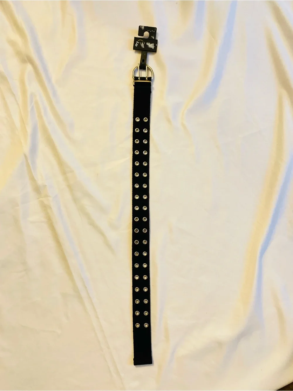 Kids Black Grommet Canvas Belt with Silver Buckle Size MEDIUM